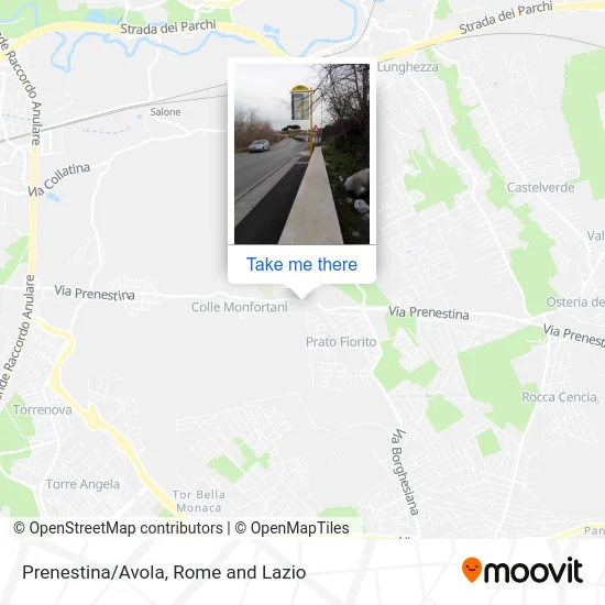 Prenestina/Avola map