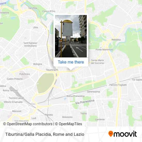 Tiburtina/Galla Placidia map