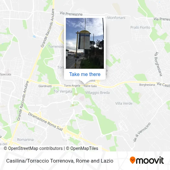 Casilina/Torraccio Torrenova map