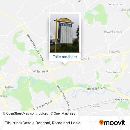 Tiburtina/Casale Bonanni map