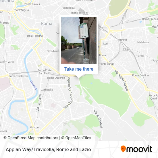 Appian Way/Travicella map