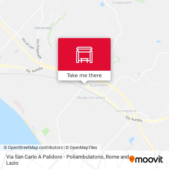 Via San Carlo A Palidoro - Poliambulatorio map