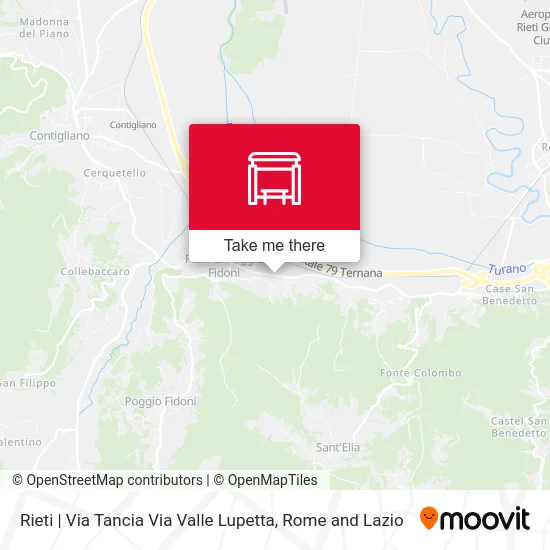 Rieti | Via Tancia Via Valle Lupetta map