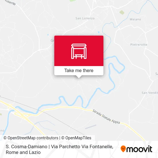 San Cosma-Damiano | Via Parchetto Via Fontanelle map