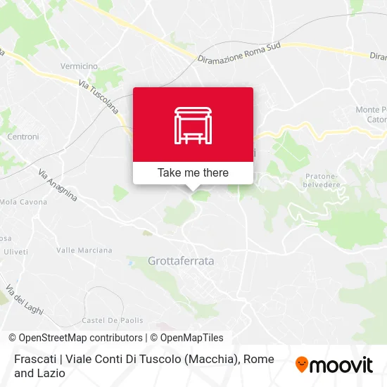 Frascati | Conti Di Tuscolo Avenue (Macchia) map