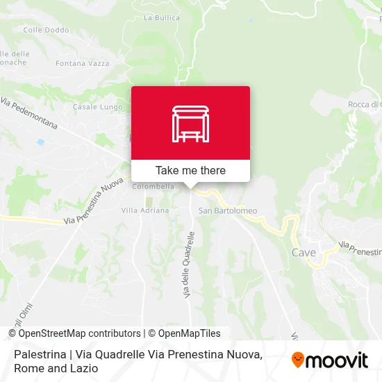 Palestrina | Via Quadrelle Via Prenestina Nuova map