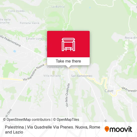 Palestrina | Via Quadrelle Via Prenestina Nuova map
