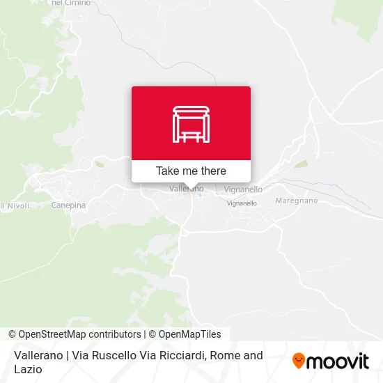Vallerano | Ruscello Street Via Ricciardi map
