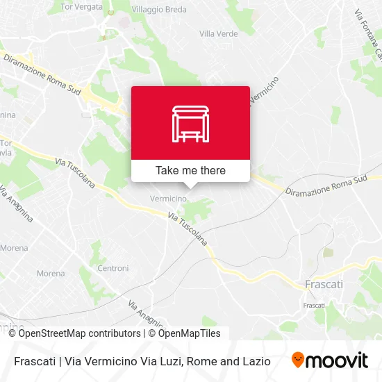 Frascati | Vermicino Road Luzi Road map
