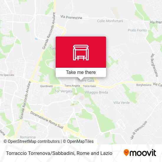 Torraccio Torrenova/Sabbadini map