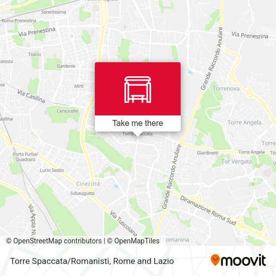 Torre Spaccata/Romanisti map