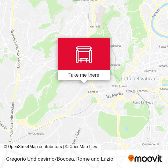 Gregorio Undicesimo/Boccea map