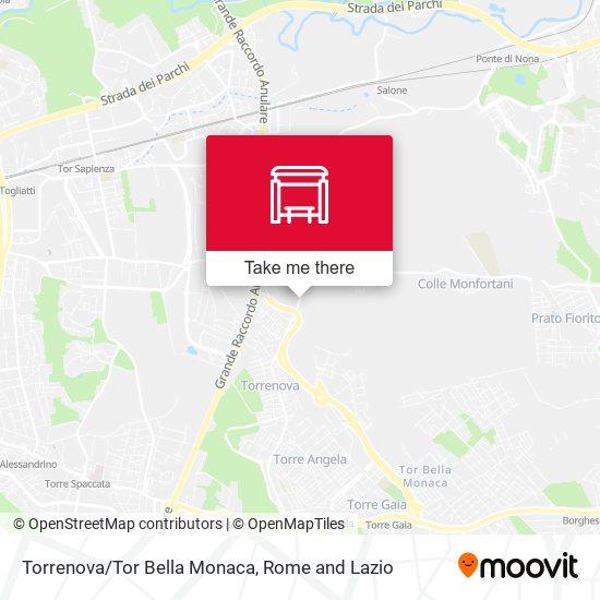 Torrenova/Tor Bella Monaca map