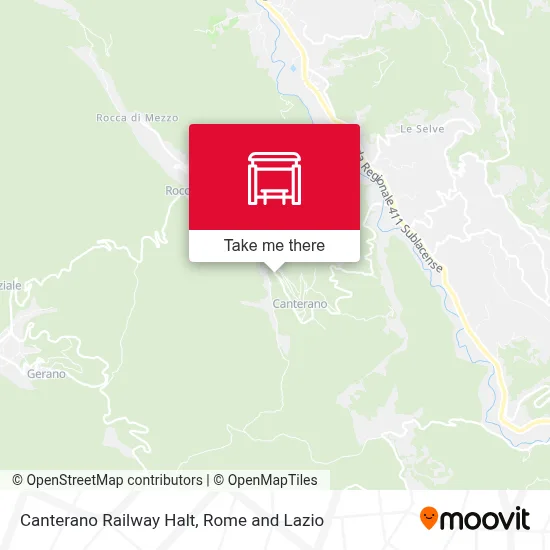 Canterano Railway Halt map