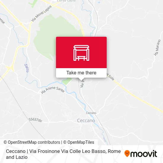 Ceccano | Via Frosinone Via Colle Leo Basso map