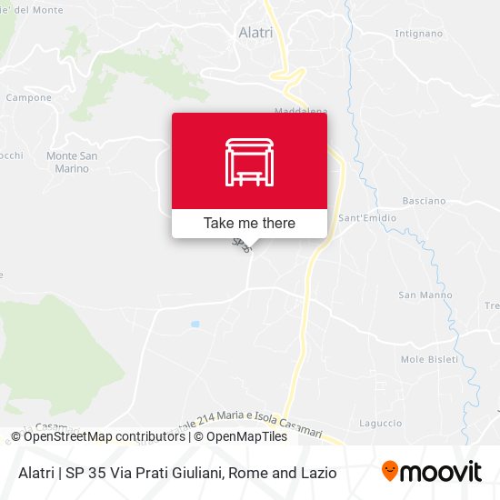 Alatri | SP 35 Via Prati Giuliani map
