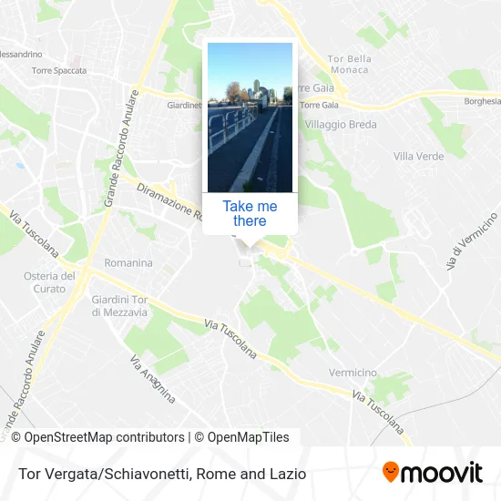 Tor Vergata/Schiavonetti map