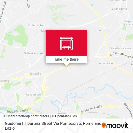 Guidonia | Tiburtina Street Via Pontecorvo map
