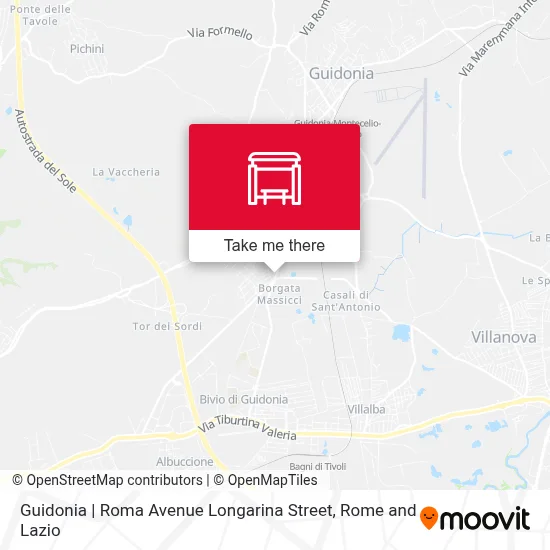 Guidonia | Roma Avenue Longarina Street map