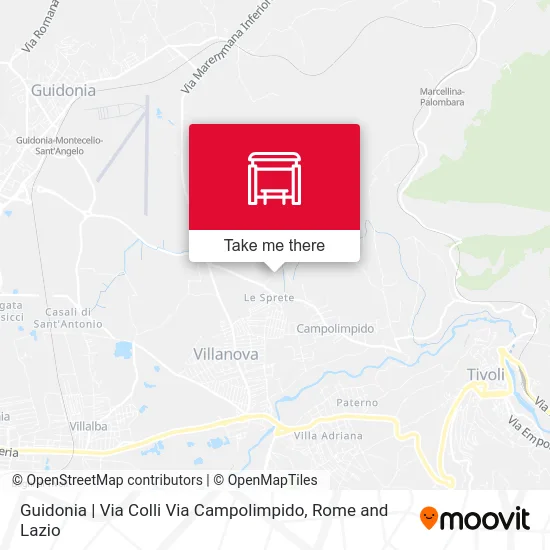 Guidonia | Colli Street Campolimpido Street map