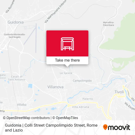 Guidonia | Colli Street Campolimpido Street map