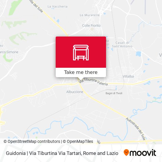 Guidonia | Via Tiburtina Via Tartari map