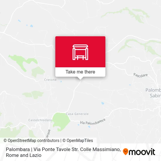 Palombara | Bridge Tables Road Colle Massimiano Road map