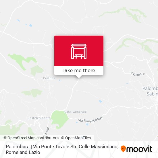 Palombara | Via Ponte Tavole Str. Colle Massimiano map
