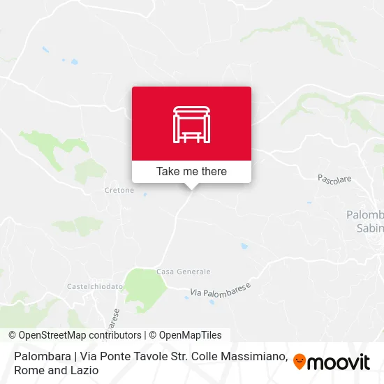 Palombara | Bridge Tables Road Colle Massimiano Road map