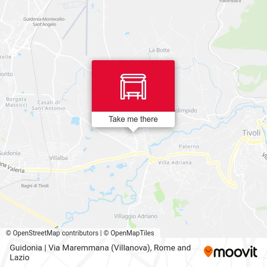 Guidonia | Maremmana Street (Villanova) map