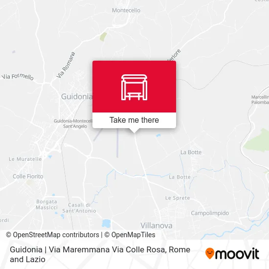 Guidonia | Maremmana Road Colle Rosa Road map