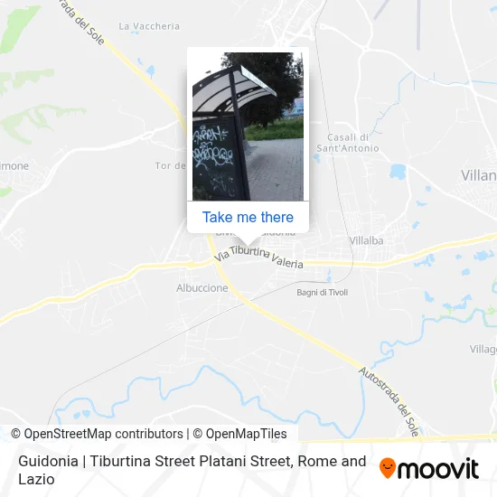 Guidonia | Tiburtina Street Platani Street map