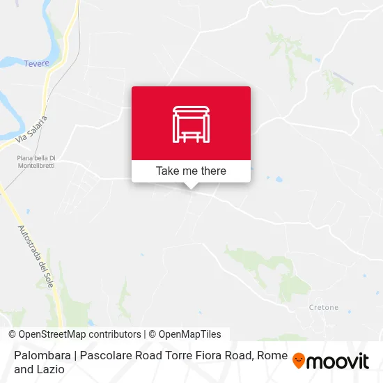 Palombara | Pascolare Road Torre Fiora Road map