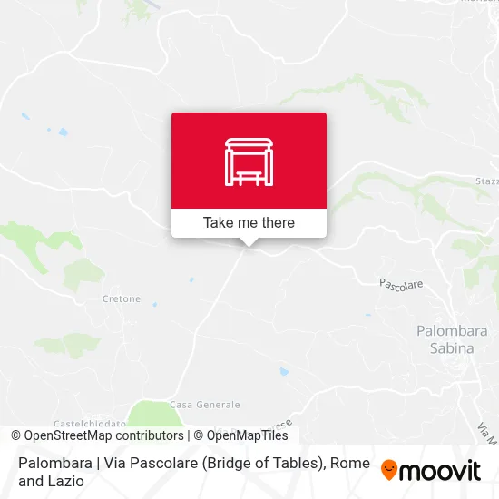 Palombara | Via Pascolare (Bridge of Tables) map