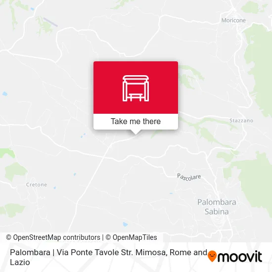Palombara | Ponte Tavole Street Mimosa Street map