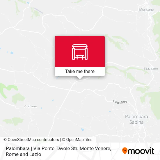 Palombara | Ponte Tavole Street Monte Venere Road map