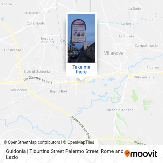 Guidonia | Tiburtina Street Palermo Street map