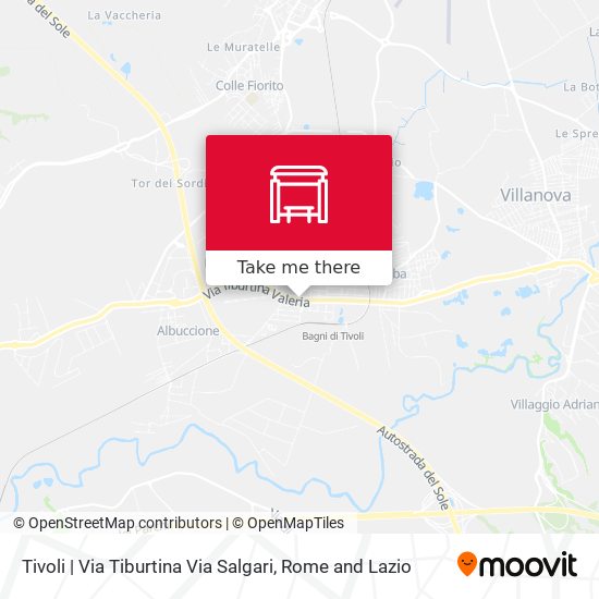 Tivoli | Via Tiburtina Via Salgari map