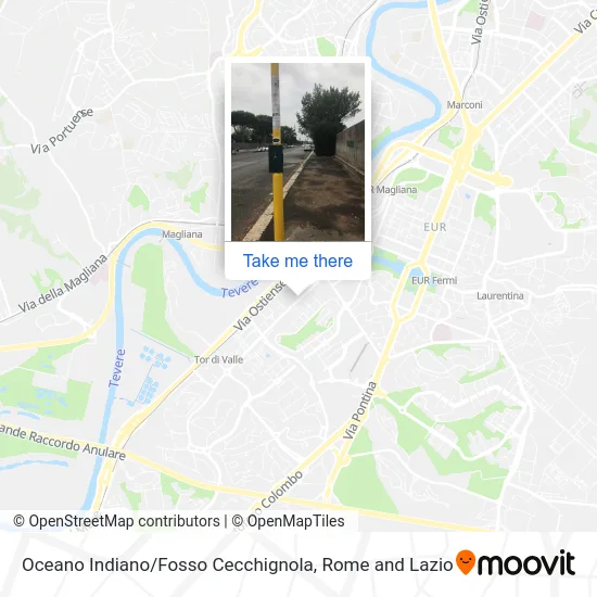 Indian Ocean/Cecchignola Creek map