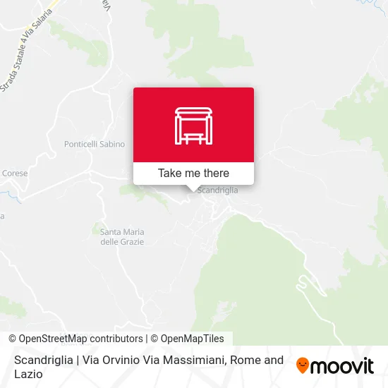 Scandriglia | Orvinio Street Massimiani Street map