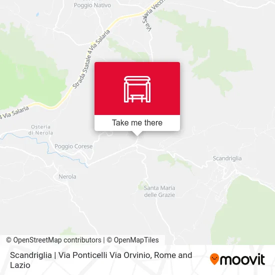 Scandriglia | Ponticelli Street Orvinio Street map