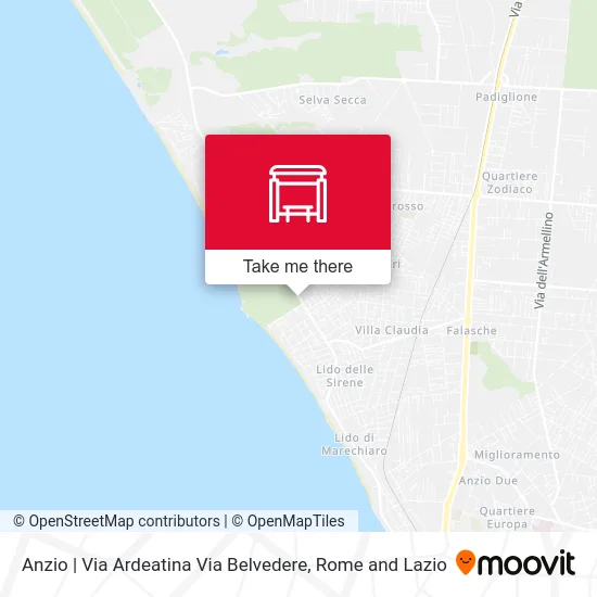 Anzio | Ardeatina Street Belvedere Street map