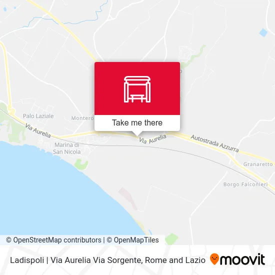 Ladispoli | Aurelia Road Sorgente Street map
