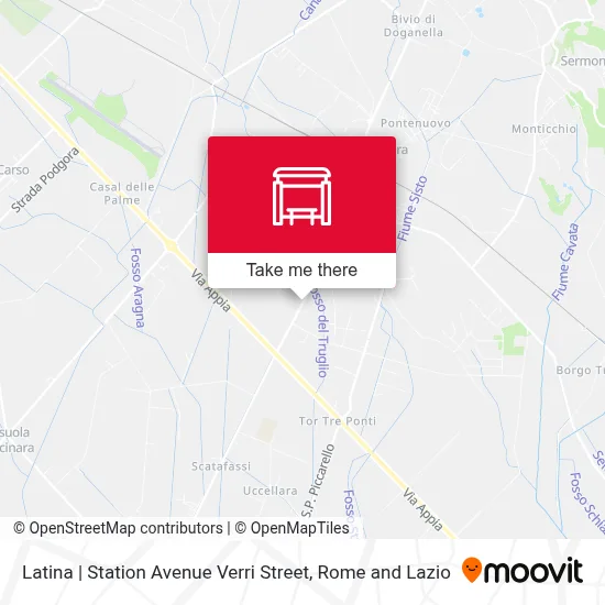 Latina | Station Avenue Verri Street map