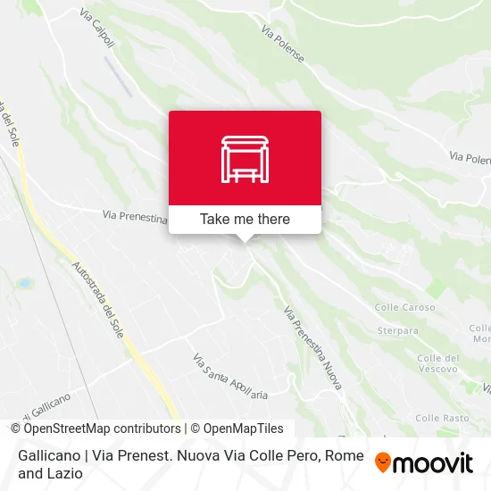 Gallicano | New Prenestina Road Colle Pero Street map