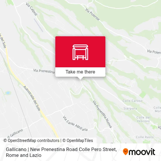 Gallicano | New Prenestina Road Colle Pero Street map