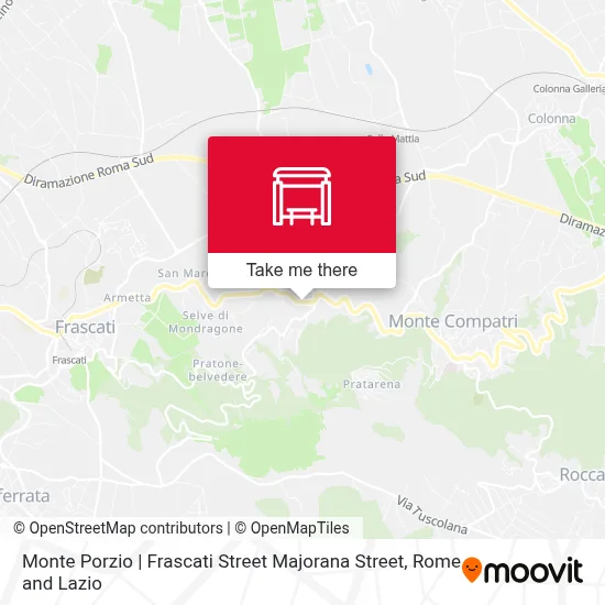 Monte Porzio | Frascati Street Majorana Street map