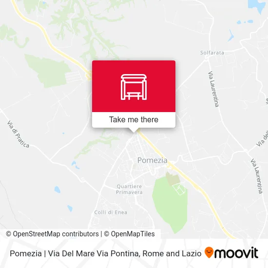 Pomezia via Del Mare Via Pontina map