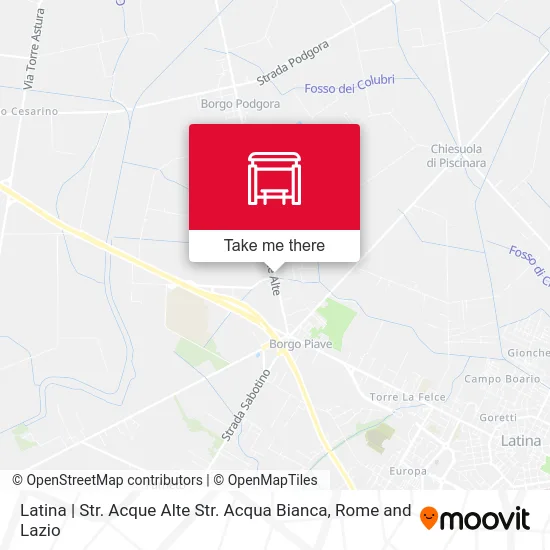 Latina | Str. Acque Alte Str. Acqua Bianca map