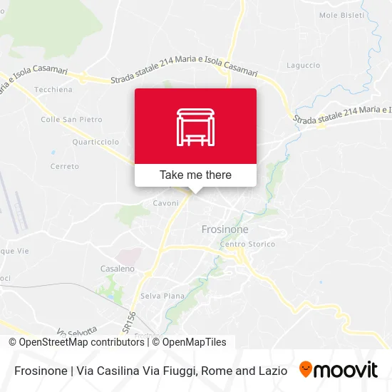 Frosinone | Casilina Road Fiuggi Road map